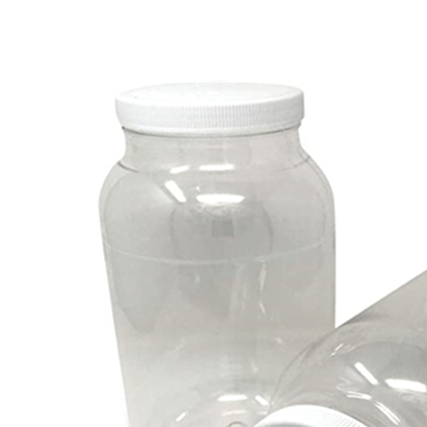 1 Gallon Clear Plastic Jars With Ribbed Liner Screw On Lids,PET Plastic, Bulk Storage Containers