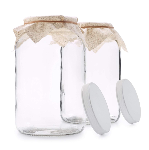 1 Gallon Wide Mouth Glass Jar with Plastic Airtight Lid