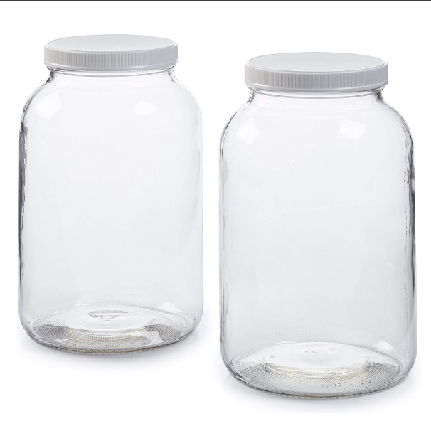 1 Gallon Wide Mouth Glass Jar with Plastic Airtight Lid