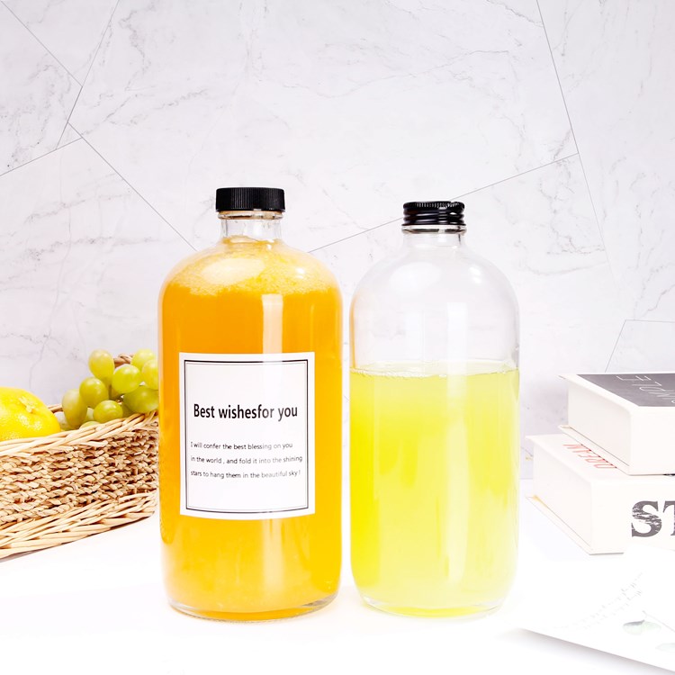 1 Liter Clear Glass Bottle For Beverage Kombucha Water 1000ml