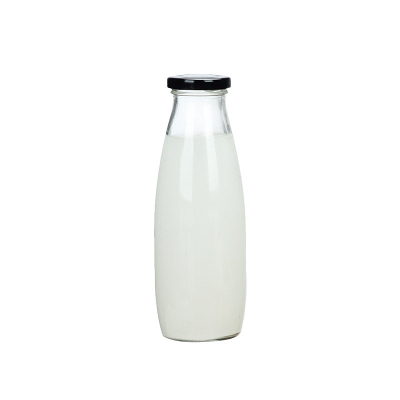 1_Liter_Glass_Bottle_For_Milk Glass Milk Bottle With Metal Cap Wide Neck Glass Bottles For Juice