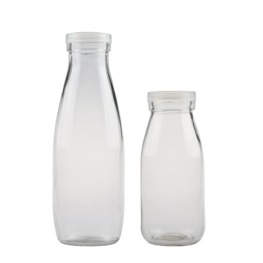 1_Liter_Glass_Bottle_For_Milk Glass Milk Bottle With Metal Cap Wide Neck Glass Bottles For Juice