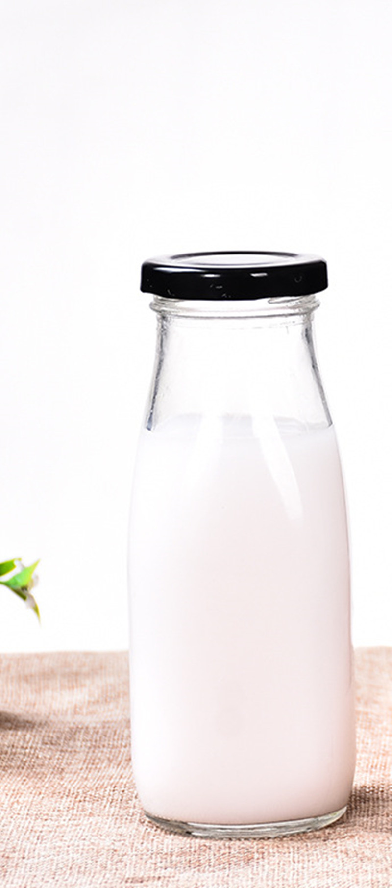 1_Liter_Glass_Bottle_For_Milk Glass Milk Bottle With Metal Cap Wide Neck Glass Bottles For Juice