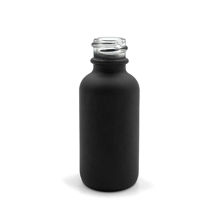 1 Oz Specialty Volcanic Black Boston Round w/ White Child Resistant Dropper (Non-Transparent)