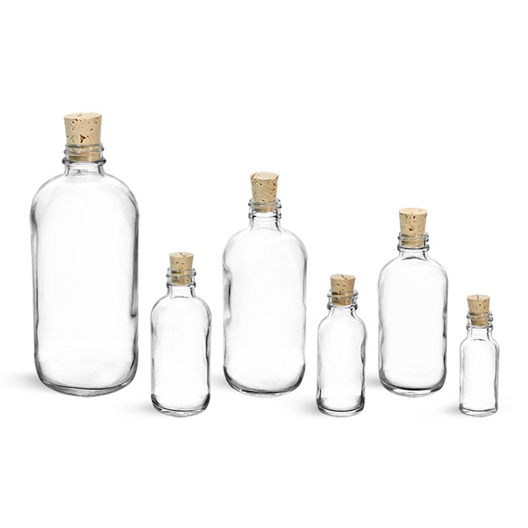 1 Oz clear boston round bottle with child proof glass dropper 30ml glass bottle for sale