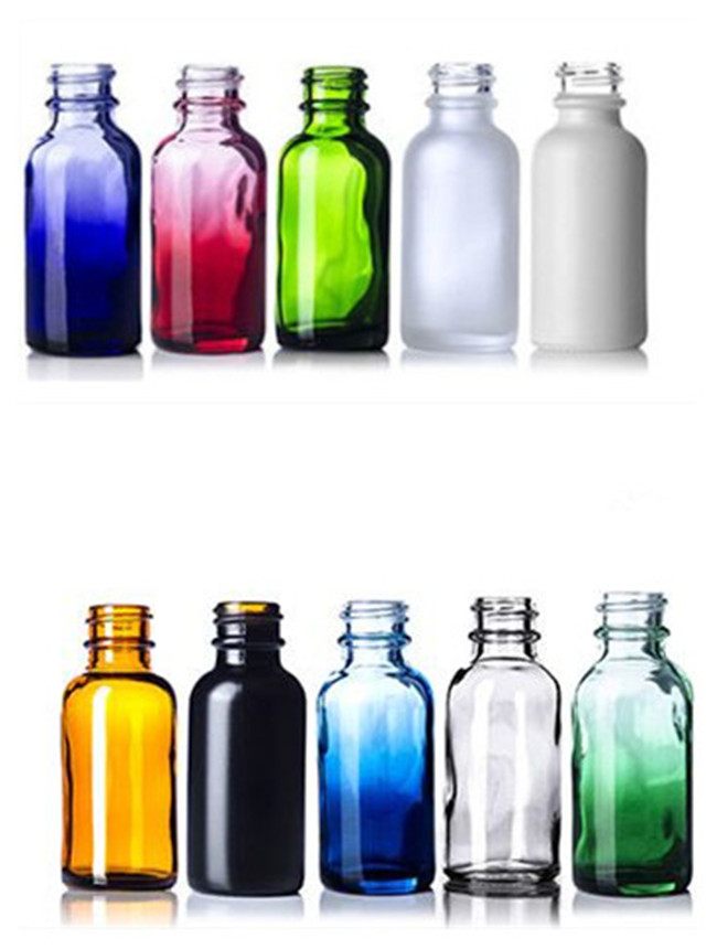 1 Oz clear frosted glass bottle w/black calibrated glass dropper with measurement marking