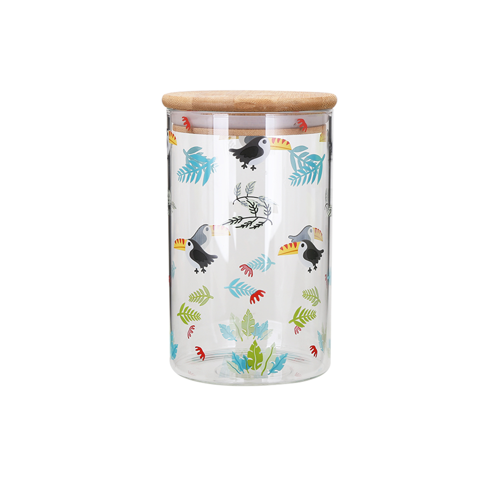1 kg glass containers / blue glass canister set / decorative glass storage jars