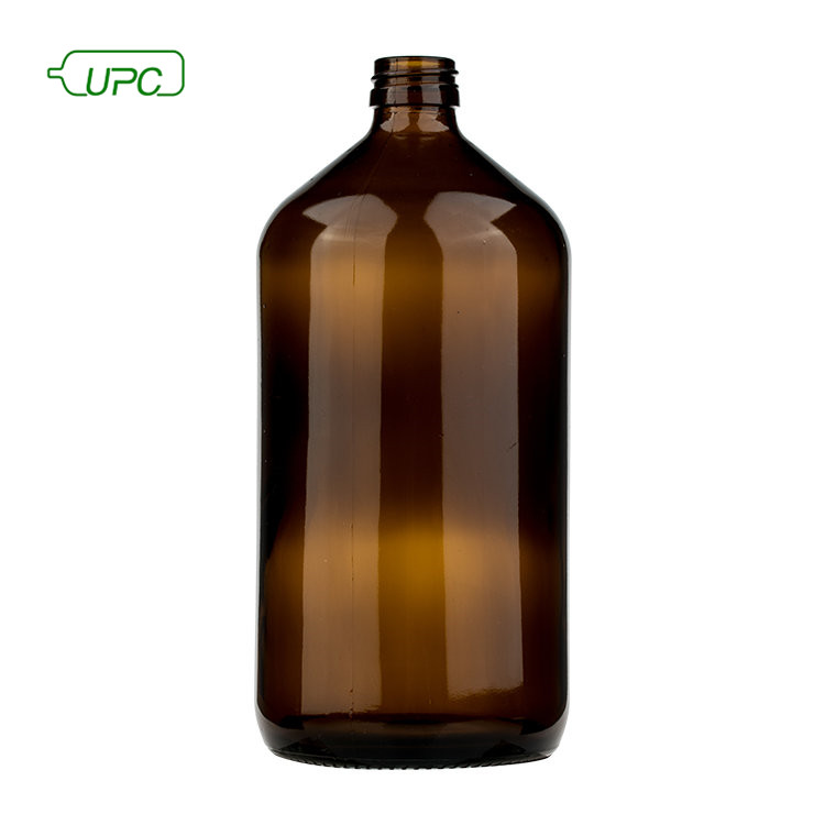 1 liter amber glass bottle / pharmaceutical amber glass bottle