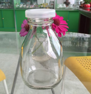 1 liter wide mouth clear glass milk storage bottle