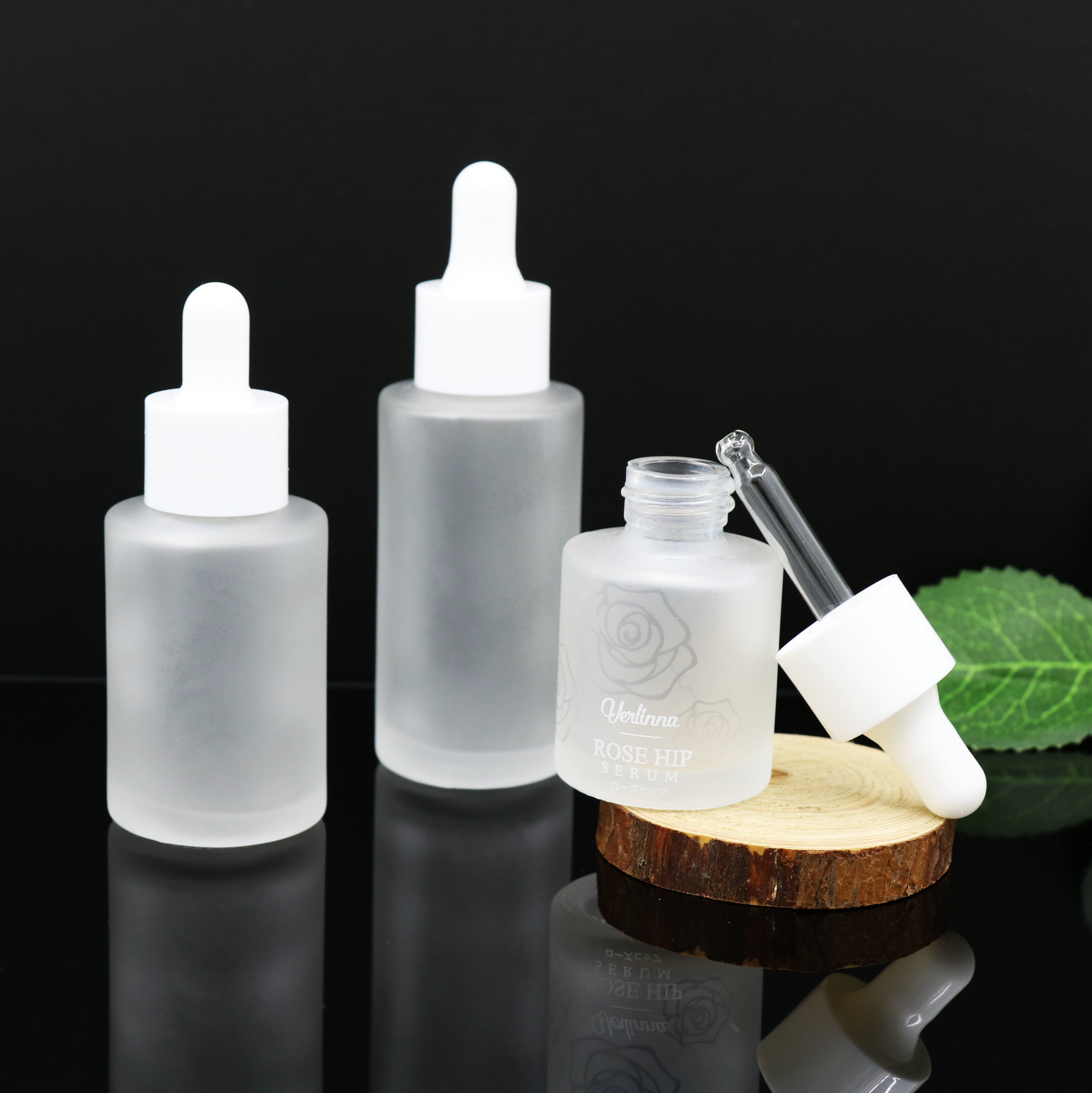 1 ounce 30 ml e liquid frosted glass dropper bottle for cosmetic serum foundation essence oil