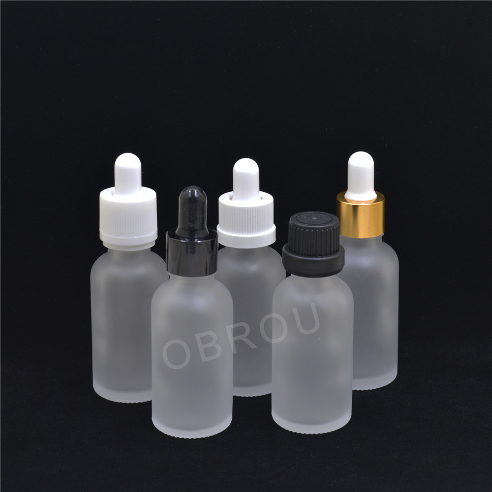 1 ounce 30 ml e liquid glass dripper bottle 30ml black frosted glass dropper bottle 30ml white Essence oil bottle