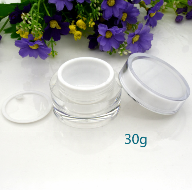 1 ounce cosmetic containers with lids acrylic jar 5g 10g 50g custom logo clear white cosmetic jar
