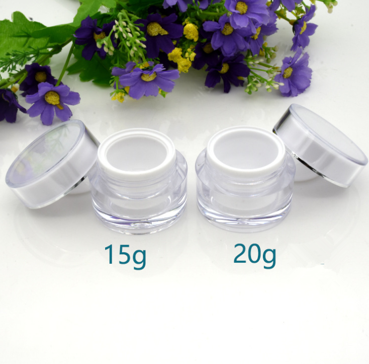 1 ounce cosmetic containers with lids acrylic jar 5g 10g 50g custom logo clear white cosmetic jar