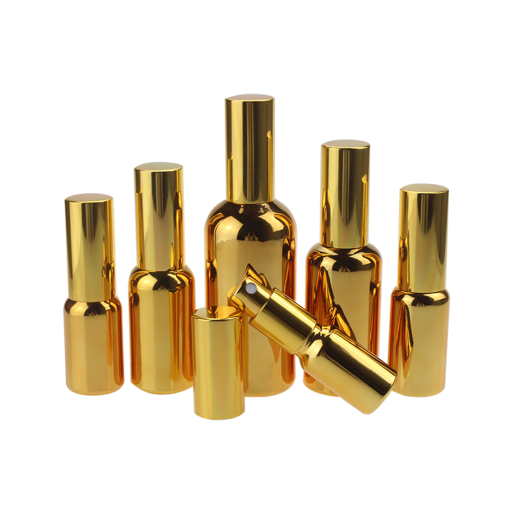 1 ounce unique fine mist glass spray bottle ,30ml empty glass spray paint golden, wholesale 30 ml perfume atomizer bottle