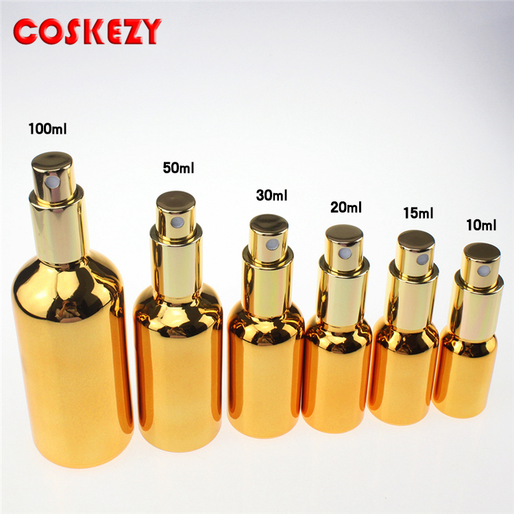 1 ounce unique fine mist glass spray bottle,30ml empty glass spray paint golden, wholesale 30 ml perfume atomizer bottle