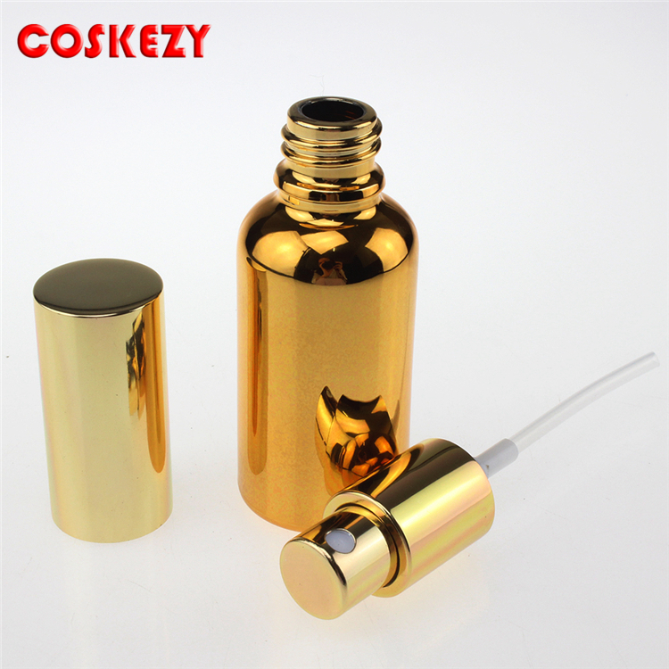 1 ounce unique fine mist glass spray bottle,30ml empty glass spray paint golden, wholesale 30 ml perfume atomizer bottle