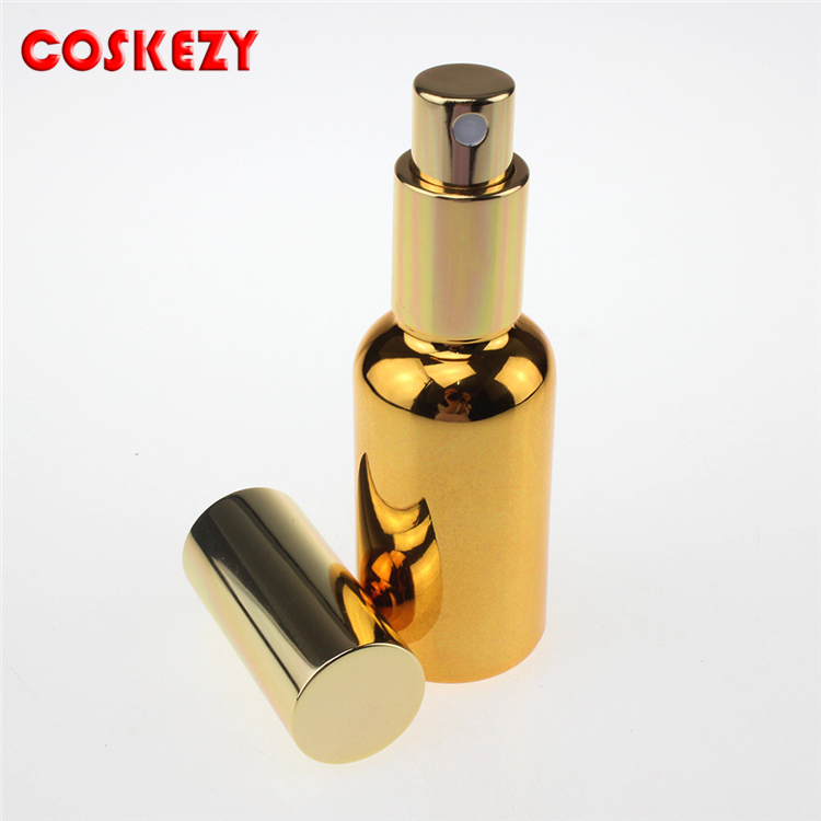 1 ounce unique fine mist glass spray bottle,30ml empty glass spray paint golden, wholesale 30 ml perfume atomizer bottle