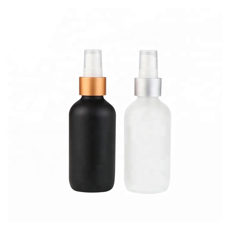1 oz 2 oz 3 oz 4 oz 30ml 60ml 120ml black frosted boston round glass mist pump spray bottles