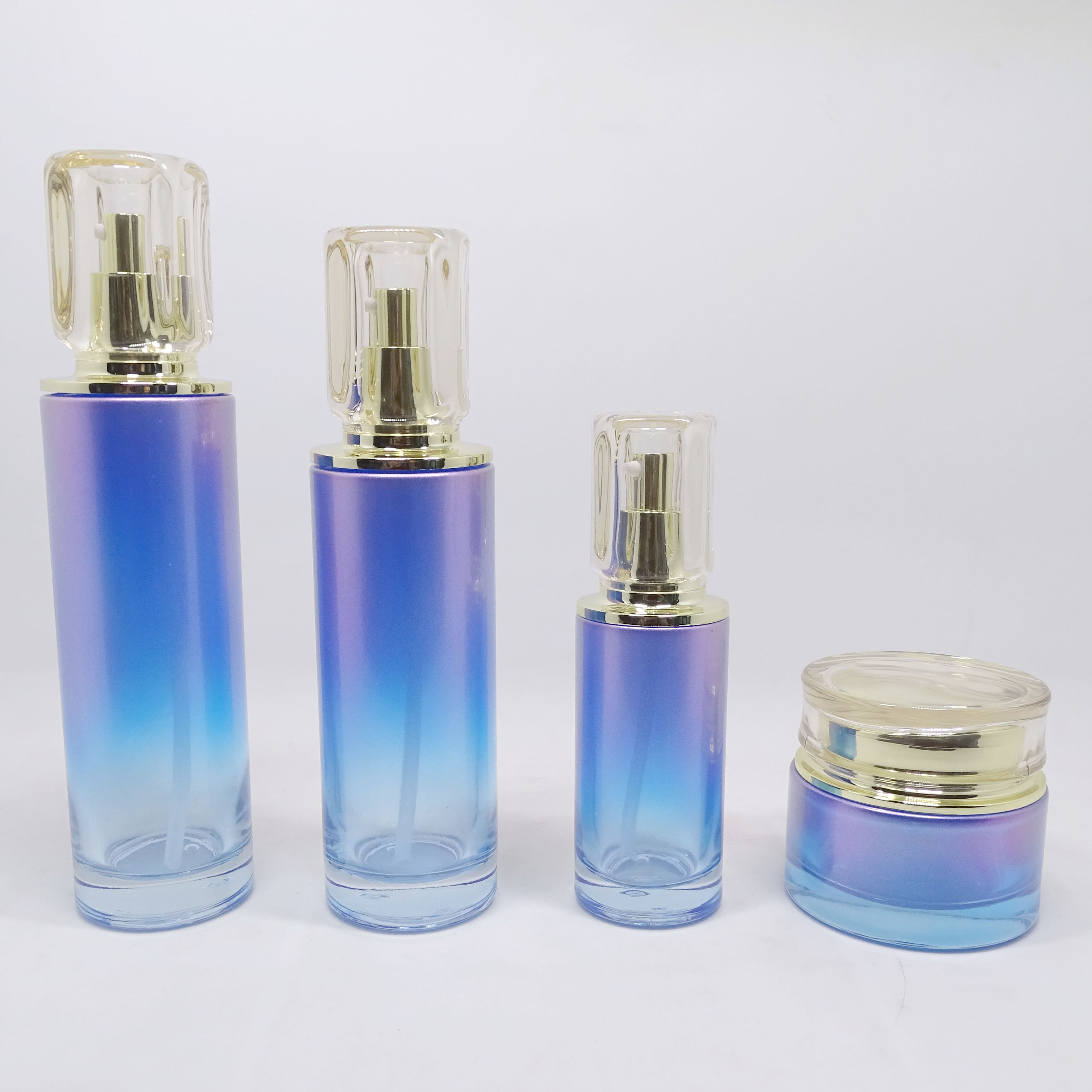 1 oz 2 oz 30g 50g 60g 100g empty cosmetic cream amber glass jar with aluminum metal lid