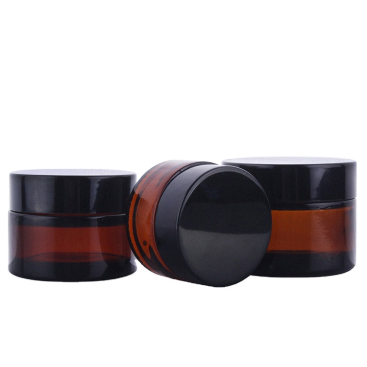 1 oz 2 oz 30ml 30 ml 50ml 60ml 100ml empty cosmetic cream amber glass jar with aluminum metal lid