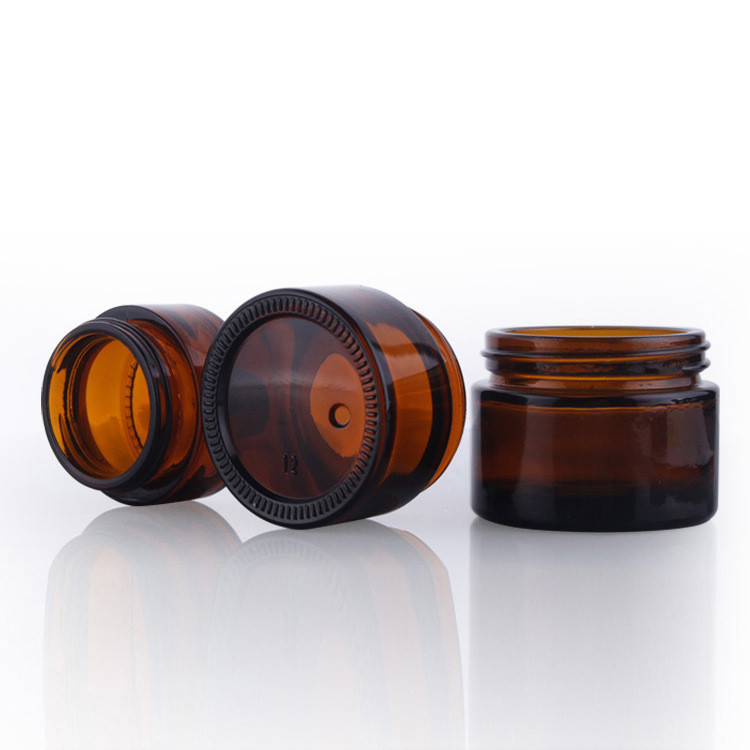 1 oz 2 oz 30ml 30 ml 50ml 60ml 100ml empty cosmetic cream amber glass jar with aluminum metal lid