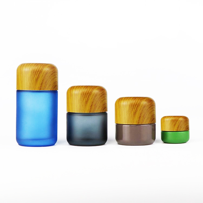 1 oz 2 oz 4 oz 8 oz 10 oz glass bamboo wooden lid container storage jars for flower herb