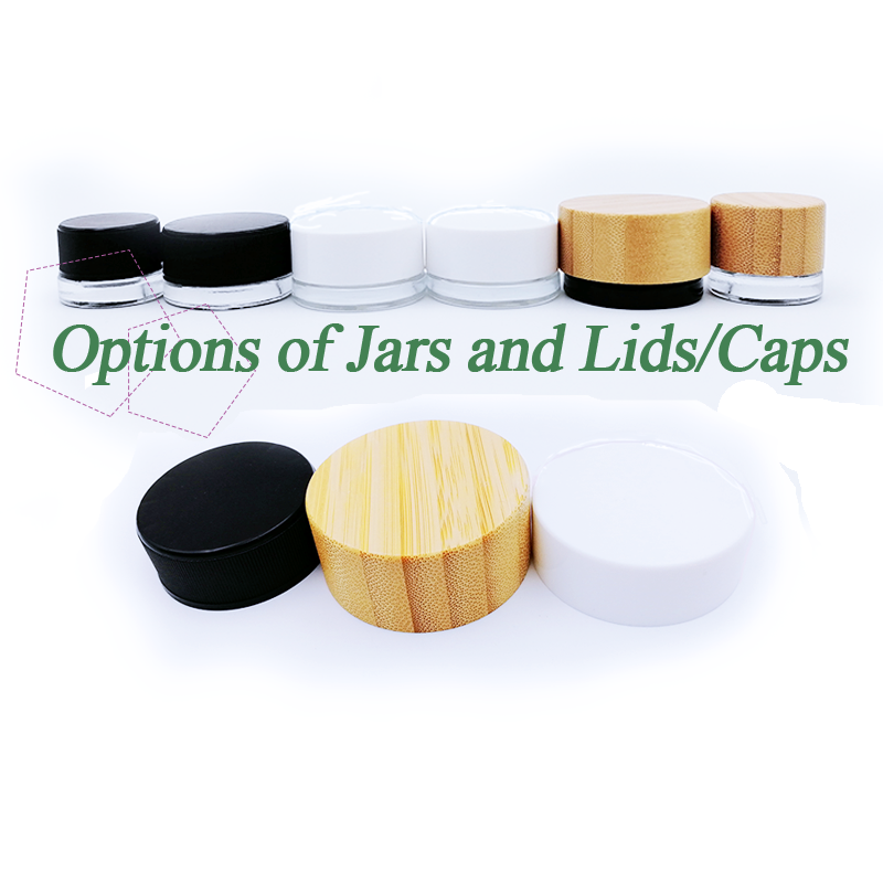 1 oz 2 oz 4 oz 8 oz 10 oz glass bamboo wooden lid container storage jars for flower herb