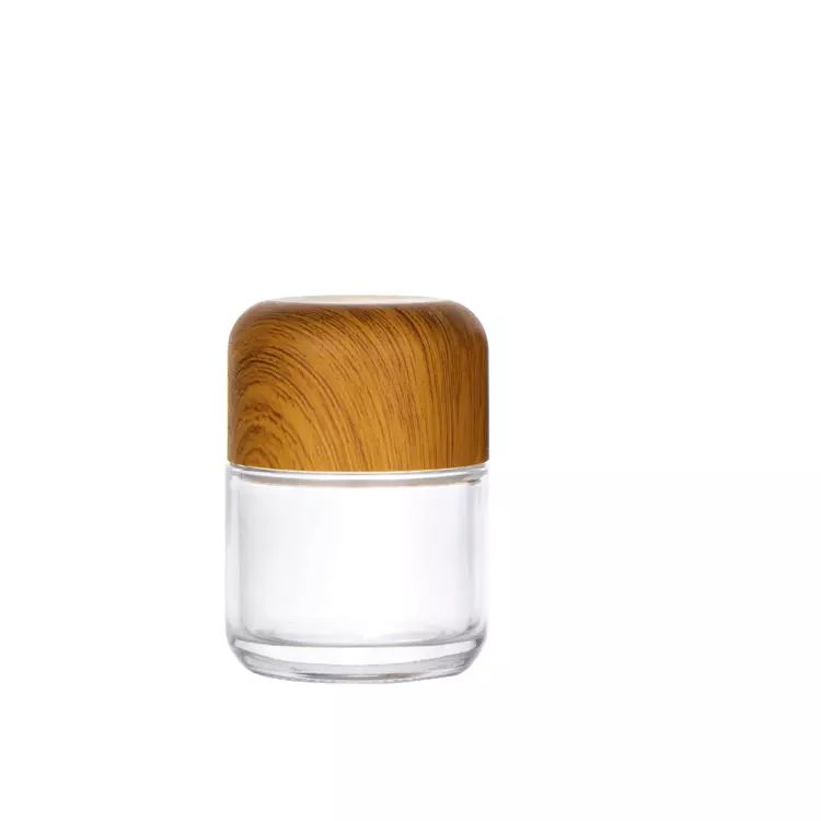 1 oz 2 oz 4 oz 8 oz 10 oz glass bamboo wooden lid container storage jars for flower herb