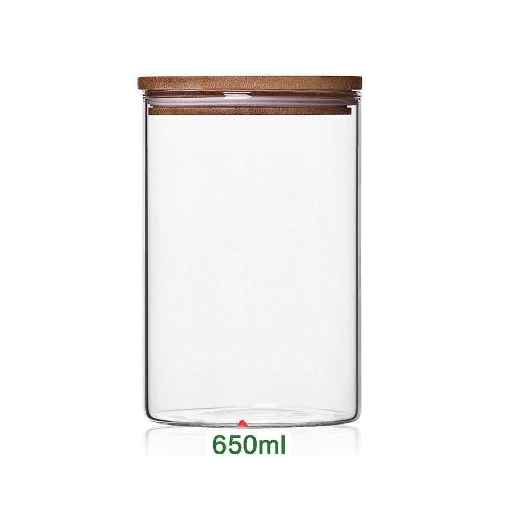 1 oz 2 oz 4 oz 8 oz 10 oz transparent food spice glass bamboo lid container storage