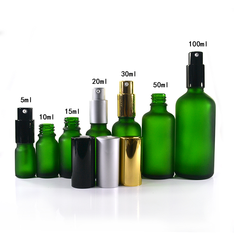 1 oz 2 oz cosmetic amber blue green clear frosted glass spray bottle 30ml