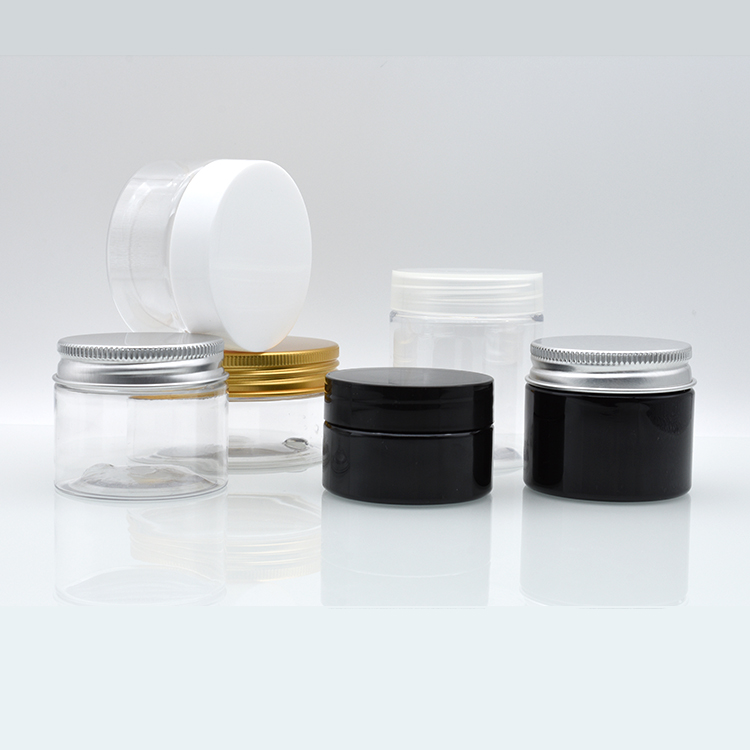 1 oz 2oz 4oz 30ml 40ml 50ml 60ml 80ml 100ml 120ml clear plastic PET jar plastic jar with aluminium lid transparent inner seal