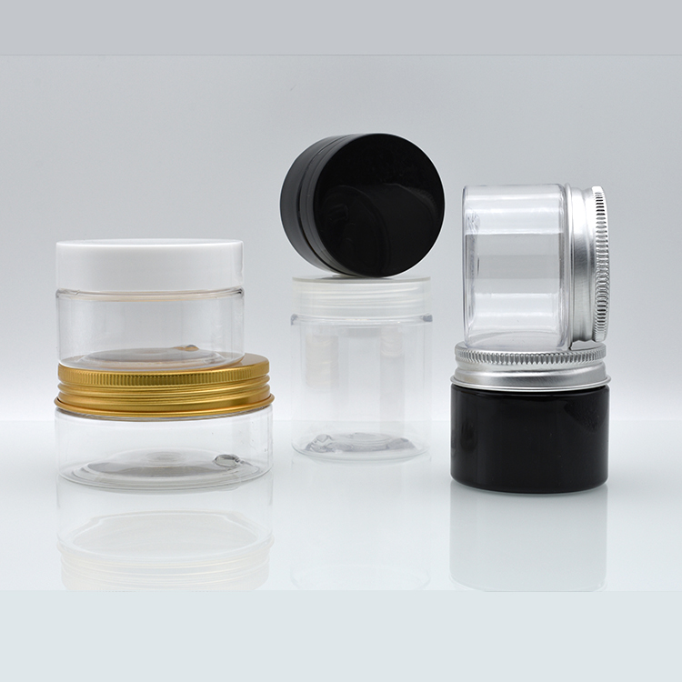 1 oz 2oz 4oz 30ml 40ml 50ml 60ml 80ml 100ml 120ml clear plastic PET jar plastic jar with aluminium lid transparent inner seal