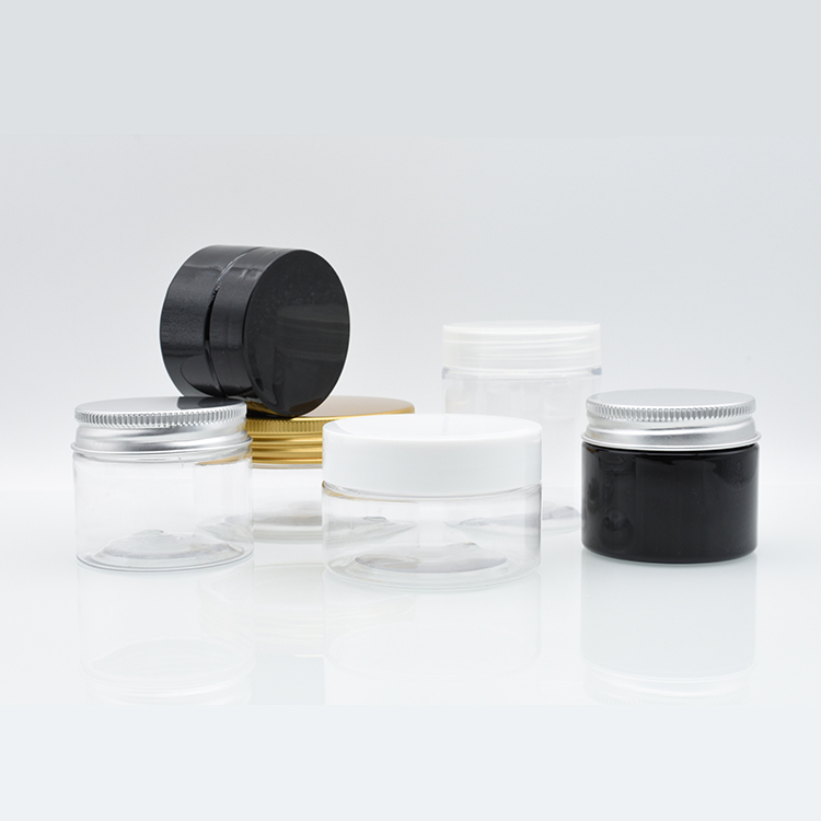 1 oz 2oz 4oz 30ml 40ml 50ml 60ml 80ml 100ml 120ml clear plastic PET jar plastic jar with aluminium lid transparent inner seal