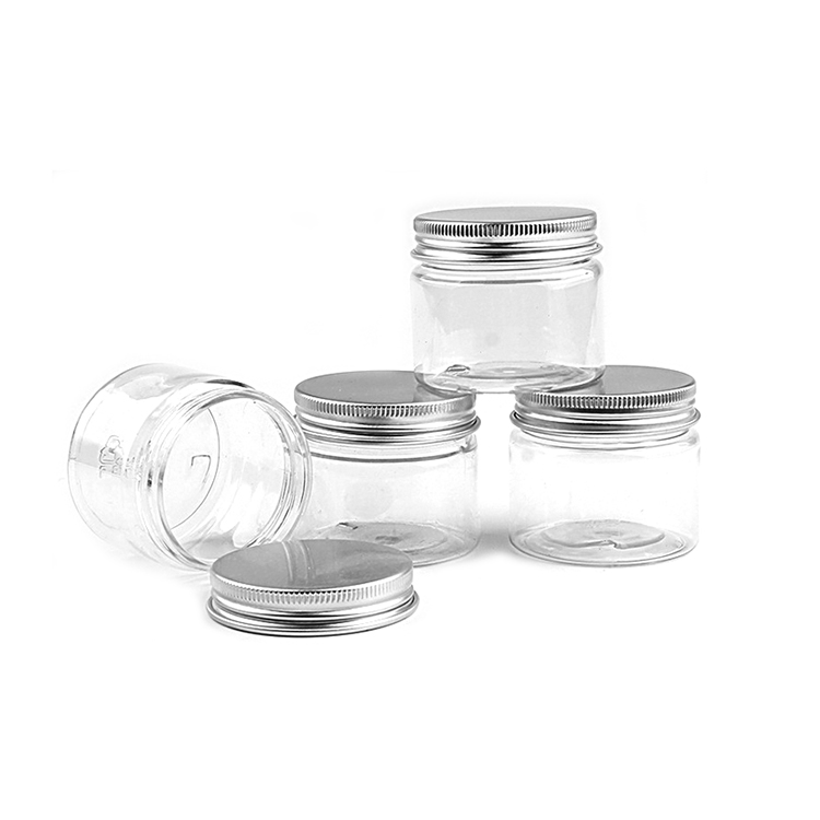 1 oz 2oz 4oz 30ml 40ml 50ml 60ml 80ml 100ml 120ml clear plastic PET jar plastic jar with aluminium lid transparent inner seal