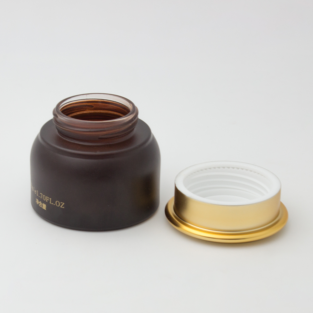 1 oz 2oz 50ml amber frosted glass jar