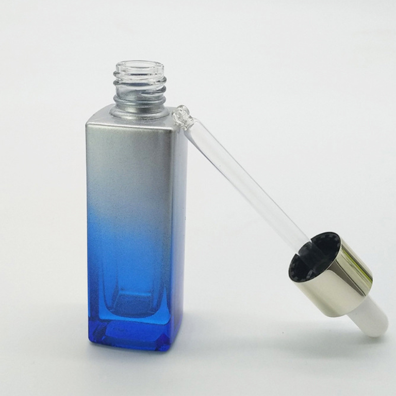 1 oz 2oz Square glass bottle for cosmetic packaging