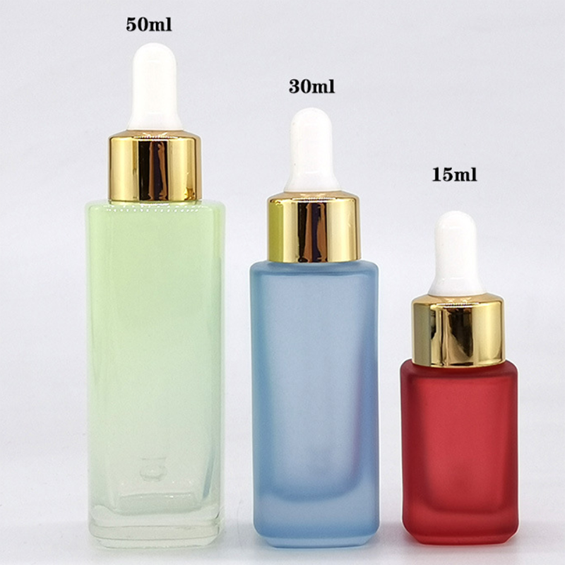 1 oz 2oz Square glass bottle for cosmetic packaging