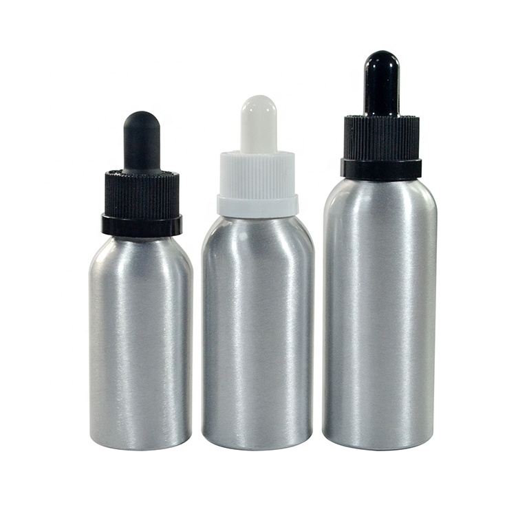 1 oz 30 ml 2 oz 60 ml 50ml Aluminum Tincture Bottle with Childproof Caps Glass Eye Dropper Dispenser for Essential Oils Herb E