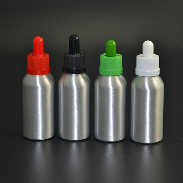 1 oz 30 ml 2 oz 60 ml 50ml Aluminum Tincture Bottle with Childproof Caps Glass Eye Dropper Dispenser for Essential Oils Herb E