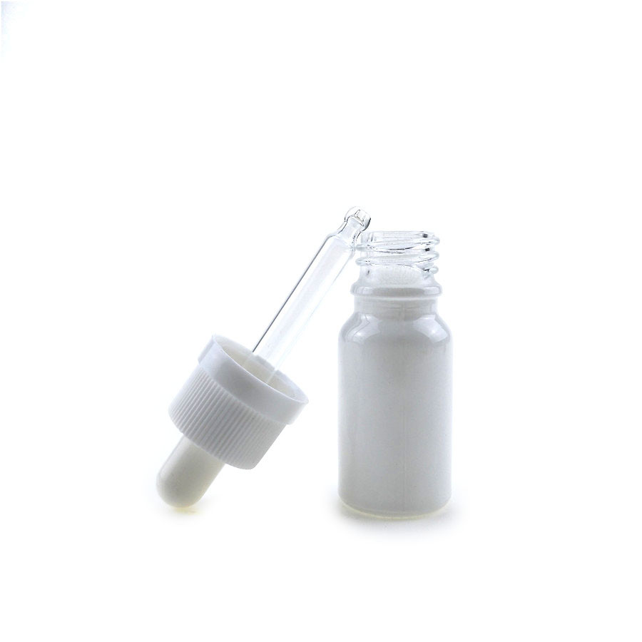 1 oz 30 ml white matte e liquid glass dropper bottle with childproof cap