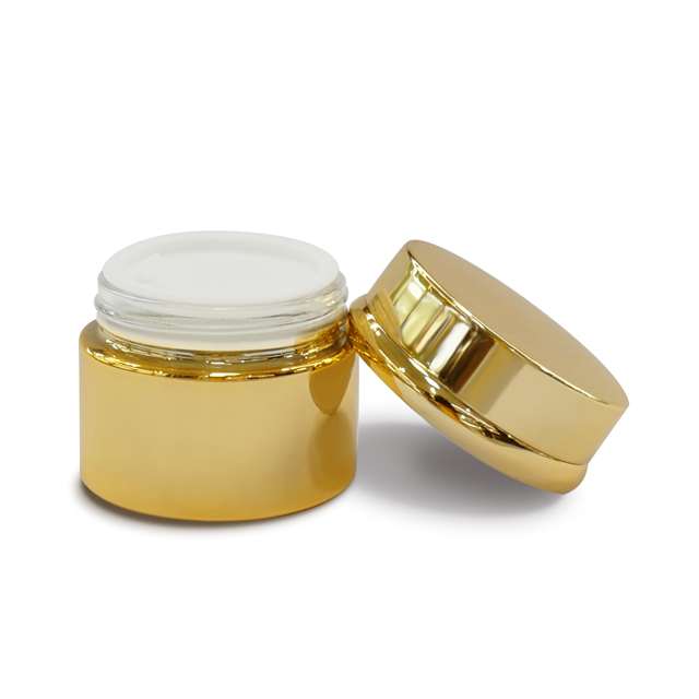 1 oz 30ml 40ml 50ml clear green frosted gold silver cosmetic cream glass jar  with lid