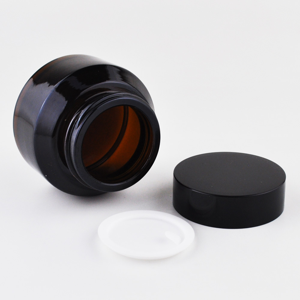 1 oz 30ml 50ml luxury cosmetic packaging green amber black frosted cosmetic glass jars with lids