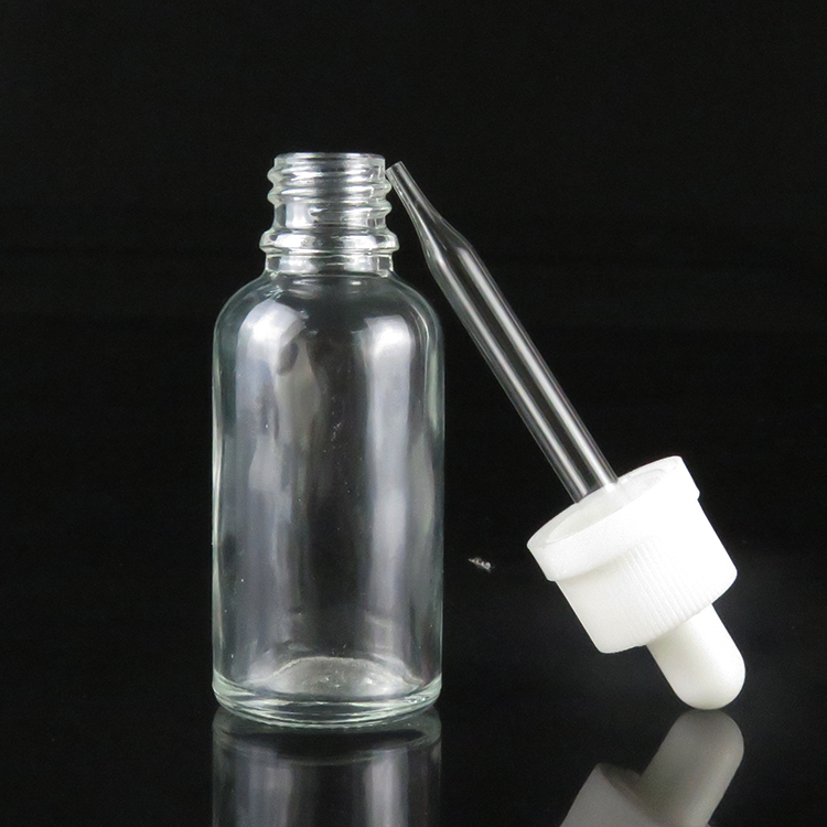 1 oz 30ml Clear Essential Oil Round Glass Bottle with childproof cap