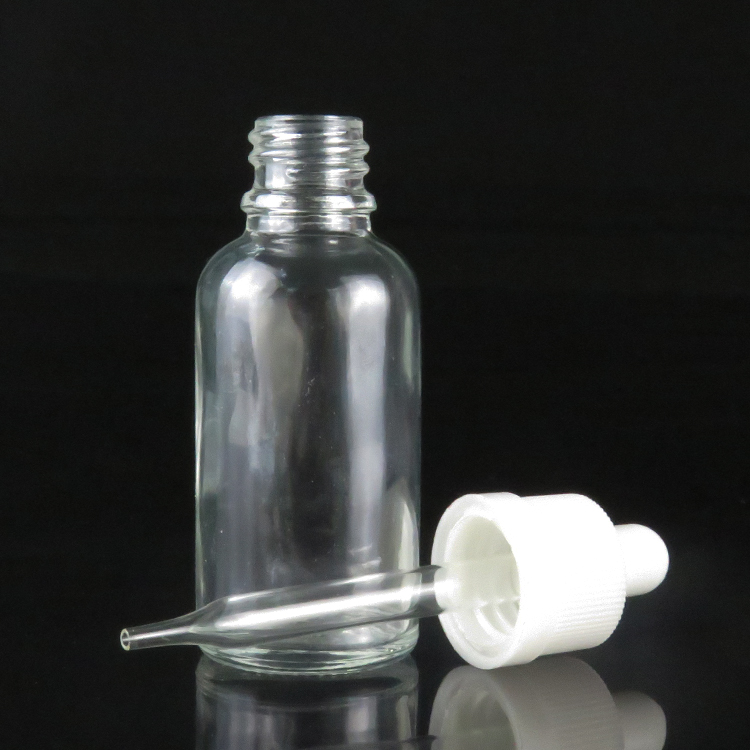 1 oz 30ml Clear Essential Oil Round Glass Bottle with childproof cap
