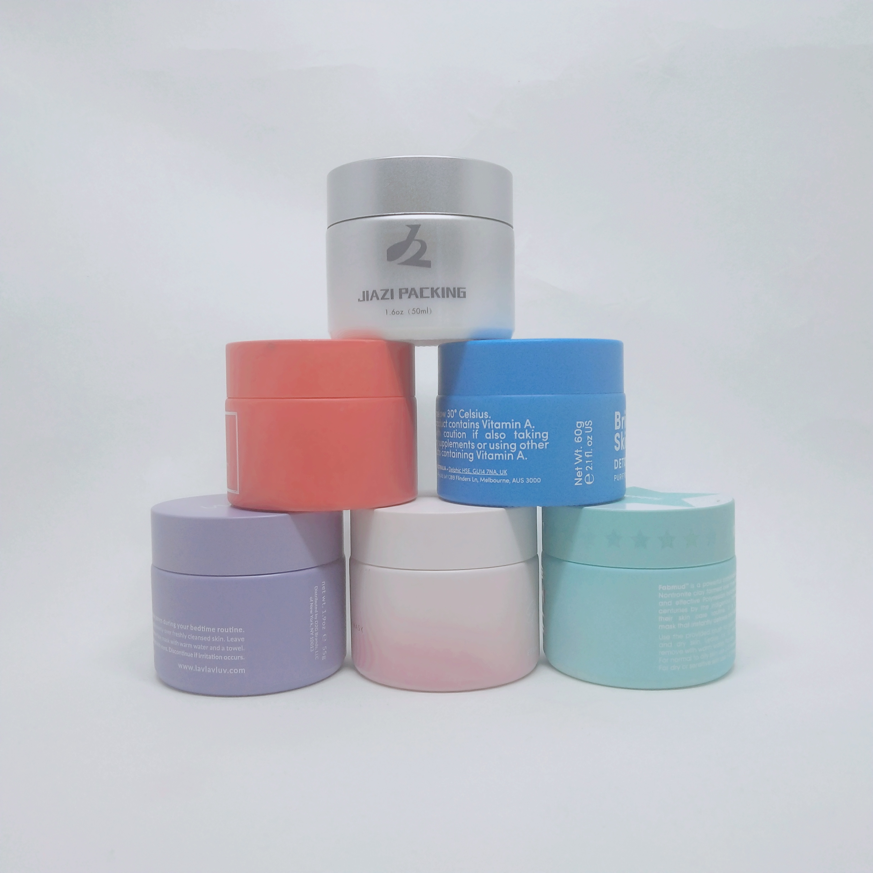 1 oz 30ml High quality cosmetic face cream packaging white glass jar with ABS lid