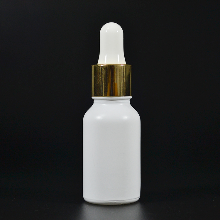 1 oz 30ml Opaque White boston essential oil glass dropper bottle with pipette and aluminum cap
