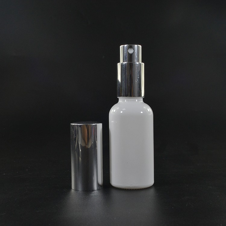 1 oz 30ml Opaque White boston essential oil glass dropper bottle with pipette and aluminum cap