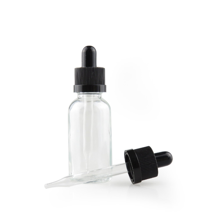 1 oz 30ml clear e liquid dropper bottle for CBD oil
