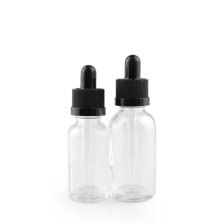 1 oz 30ml clear e liquid dropper bottle for CBD oil