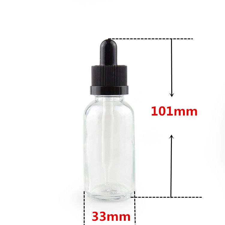 1 oz 30ml clear e liquid dropper bottle for CBD oil